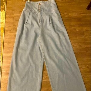 This pleated high waisted wide leg